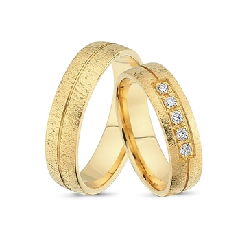Ringe aus 14 Karat Rotgold - 5 Diamanten im Damenring